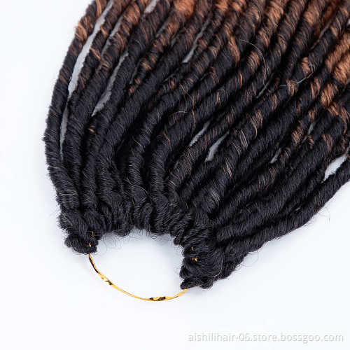 wholesale faux locs crochet hair 3 tone  curly end  straight goddess locs extension synthetic braiding crochet hair